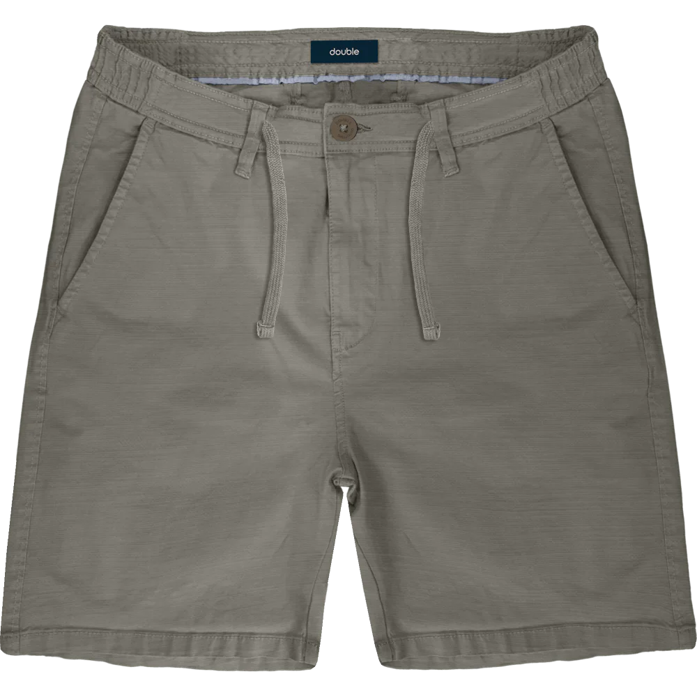 MSHO-725A Double Shorts Linen With Half Elastic Waistband Linen (Μεγάλα Μεγέθη) Stone