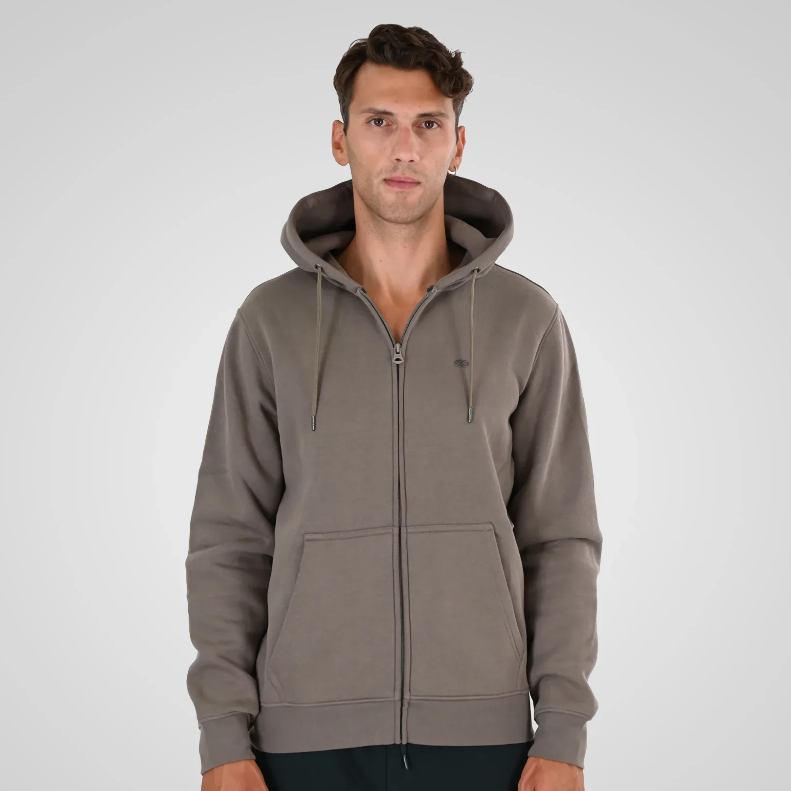 Double Hoodie Ζακέτα Brushed Fleece 262MTOP-1142 Taupe