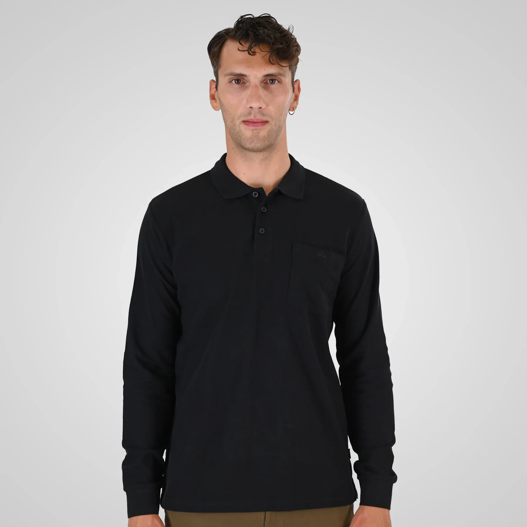 Double Longsleeve Polo 262PS-3100 Black