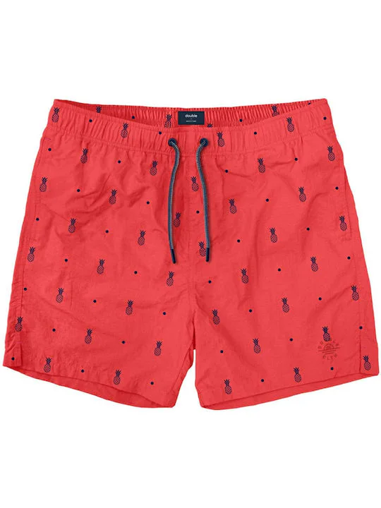 MTS-134VA Double All Over Print Shorts (Μεγάλα μεγέθη) Κόκκινο