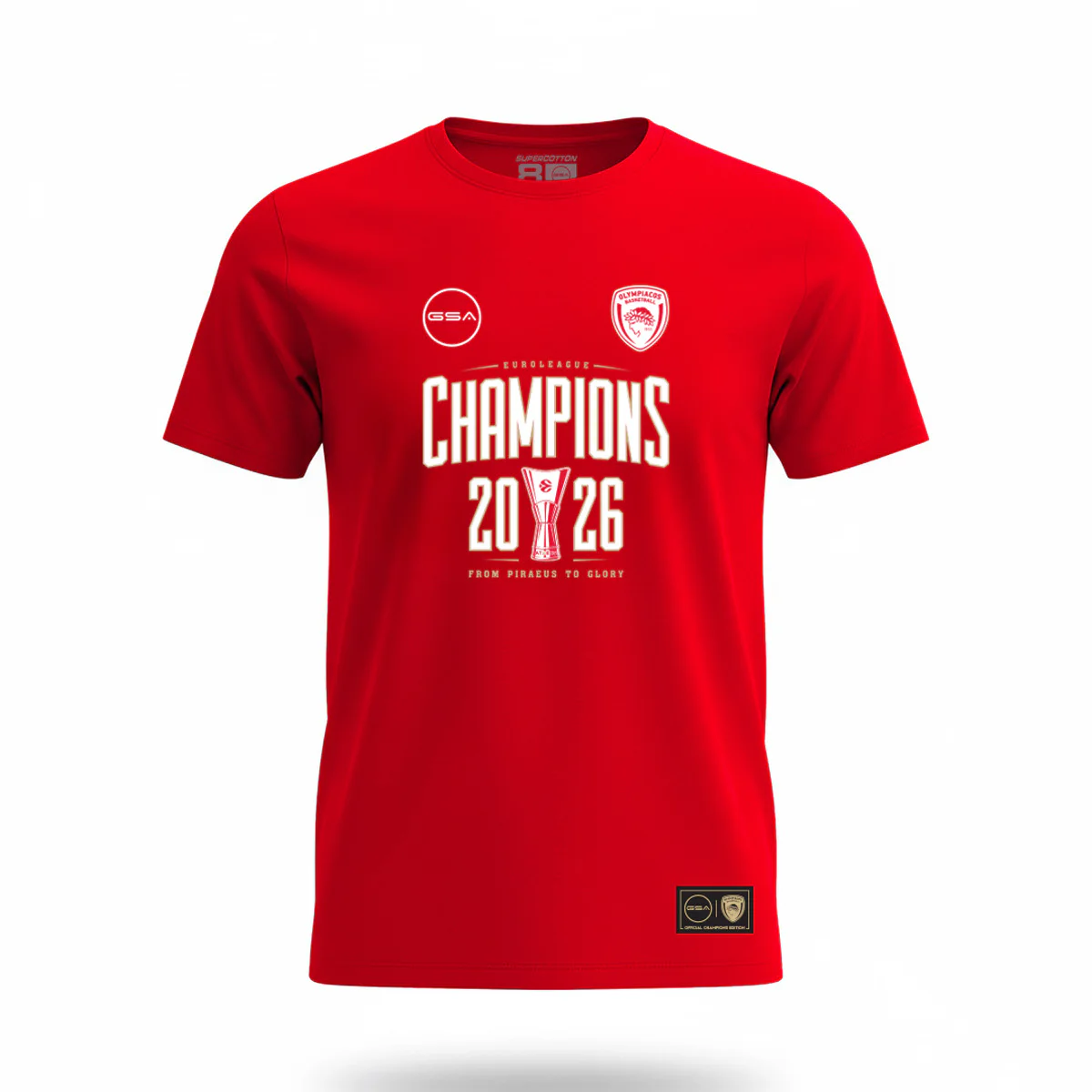 GSA Olympiacos B.C. Official Kids T-Shirt Euroleague Champions 2026 GT42555