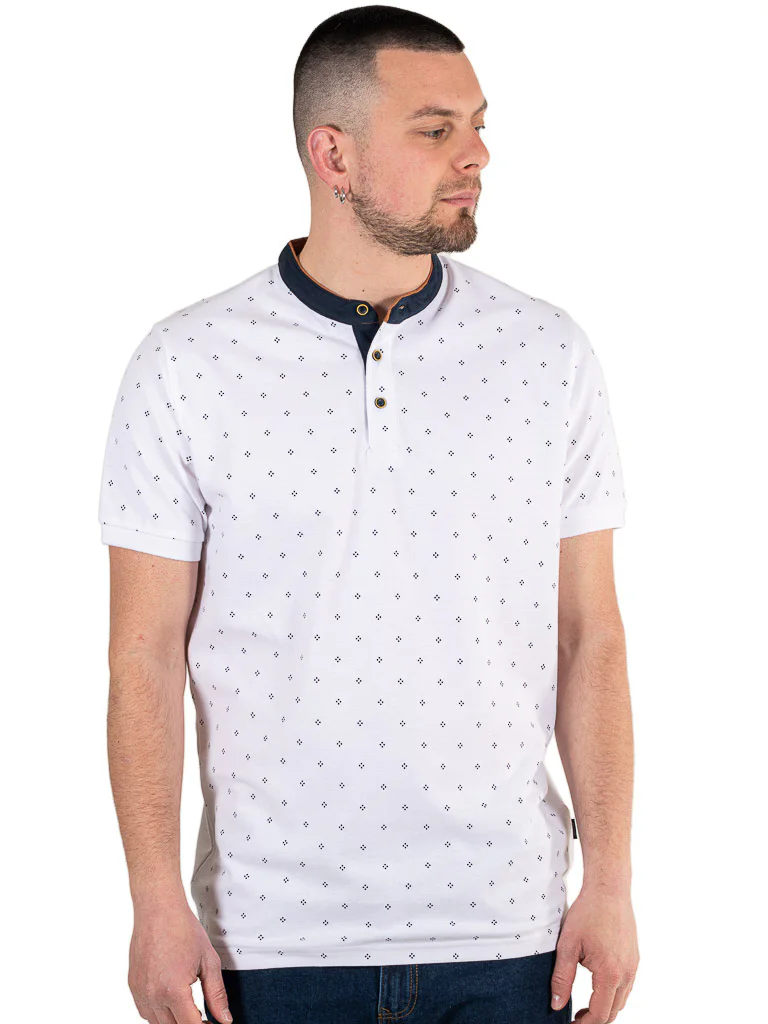 Double Ανδρικό Polo T-shirt PS-298Α White