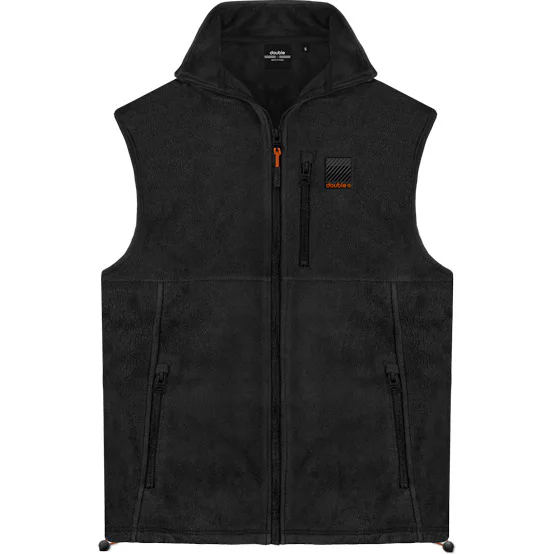 MFT-09VA  Double Full Zip Fleece Zilet Top (Μεγάλα μεγέθη) (Black)