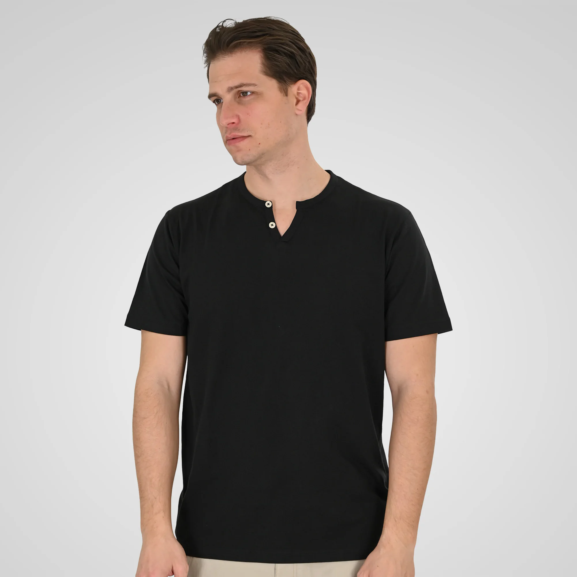 Double Ανδρικό Κοντομάνικο Μπλουζάκι V-Neck 261TS-9139 Black