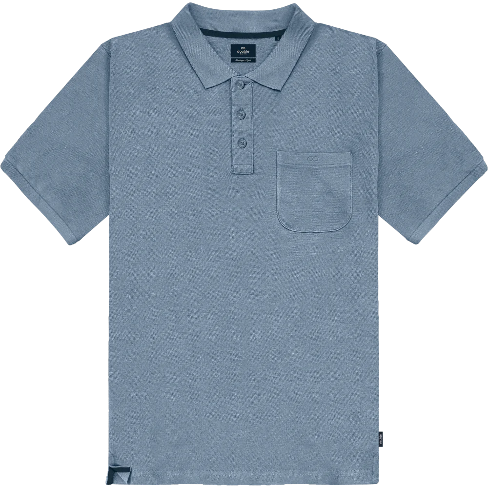 PS-31SA Double Polo Pique Shirts (Μεγάλα Μεγέθη) LT Blue