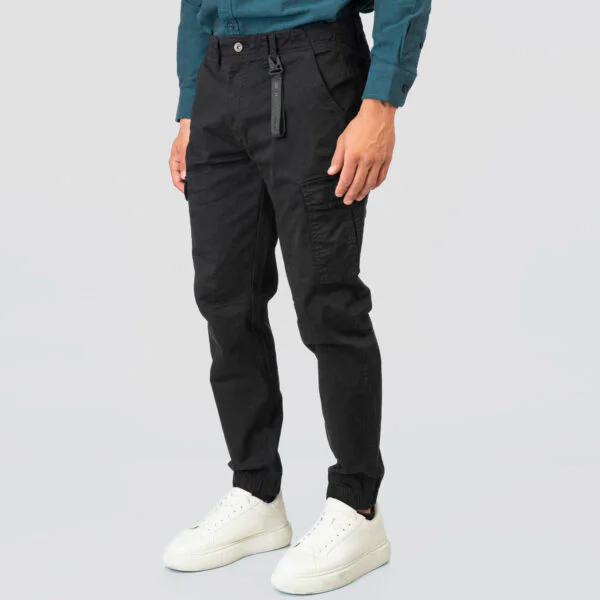 Double Ανδρικό Cargo Παντελόνι με λάστιχα 252CCP-4066 Black