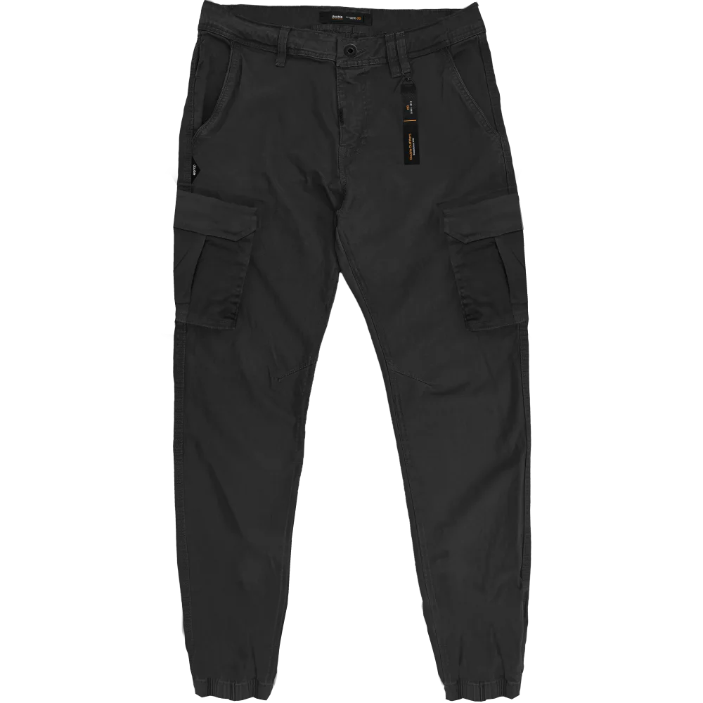 CCP-416A Double Cargo Pants With Elastic Tape Hem (Μεγάλα Μεγέθη) Black