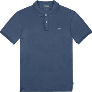 PS-32S Double Polo Pique Mao Collar Indigo