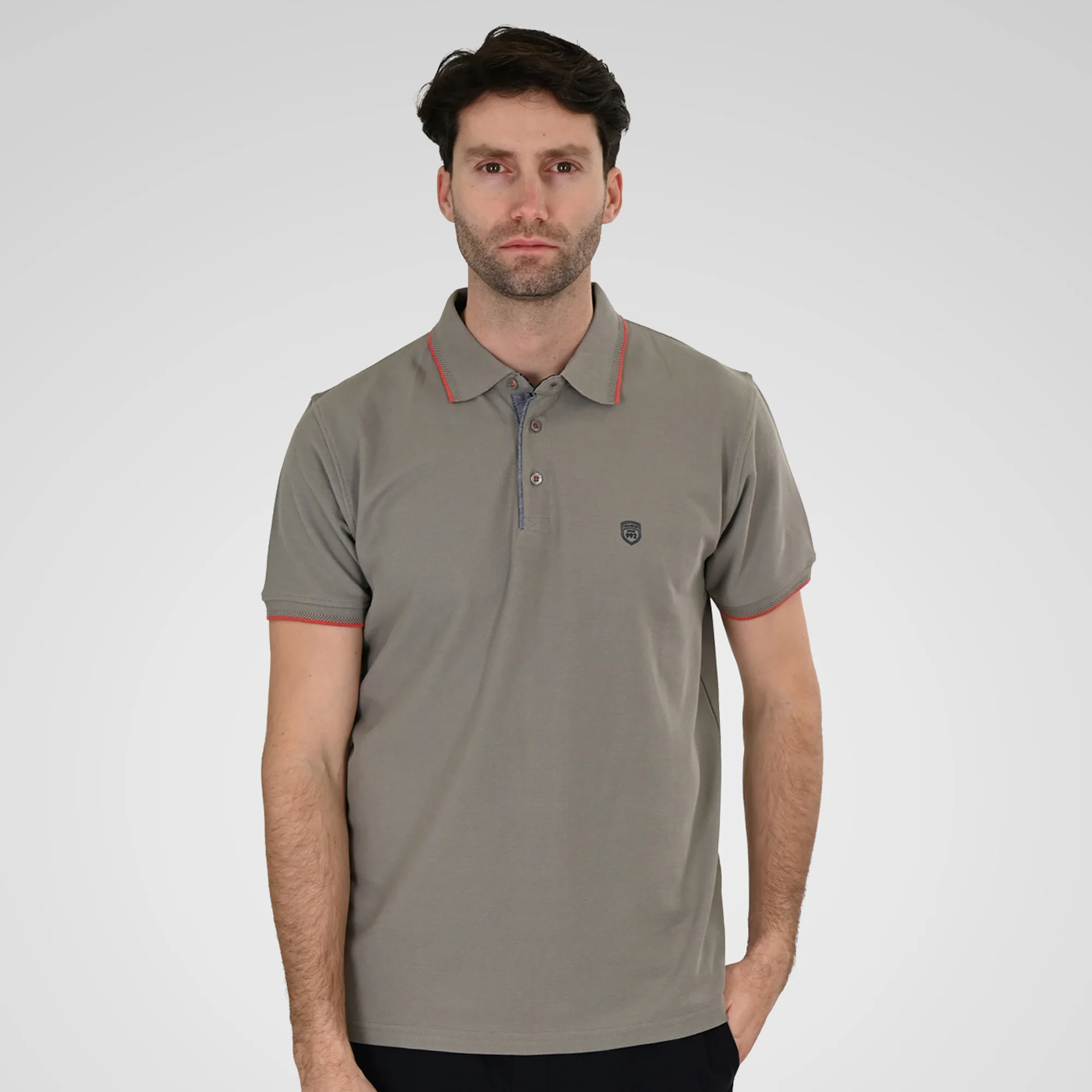 Double Ανδρικό Μπλουζάκι Polo  261PS-3079 LT-Grey