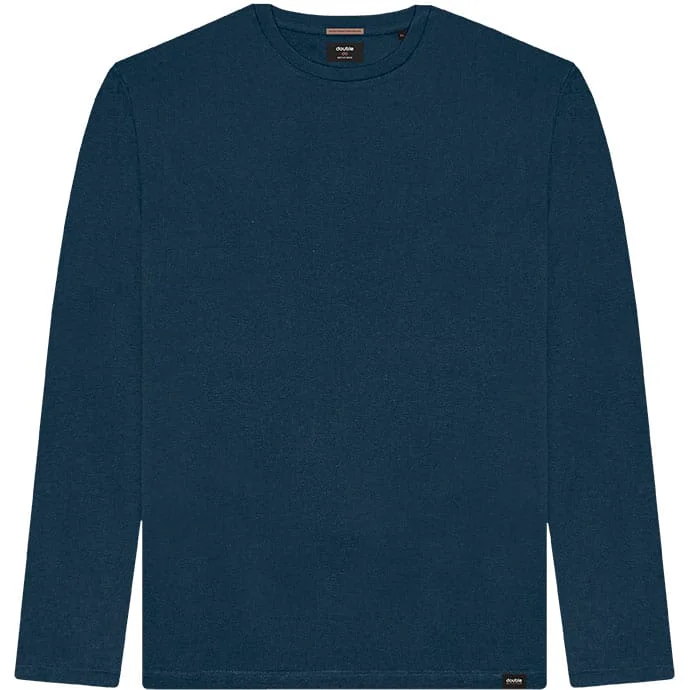 DOUBLE Ανδρική Μπλούζα Μακρυμάνικη Basic TS-254A Indigo