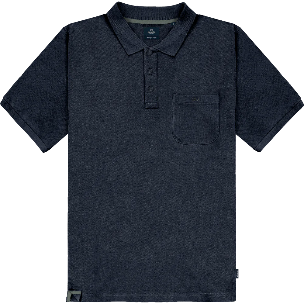 PS-31SA Double Polo Pique Shirts (Μεγάλα Μεγέθη) Navy