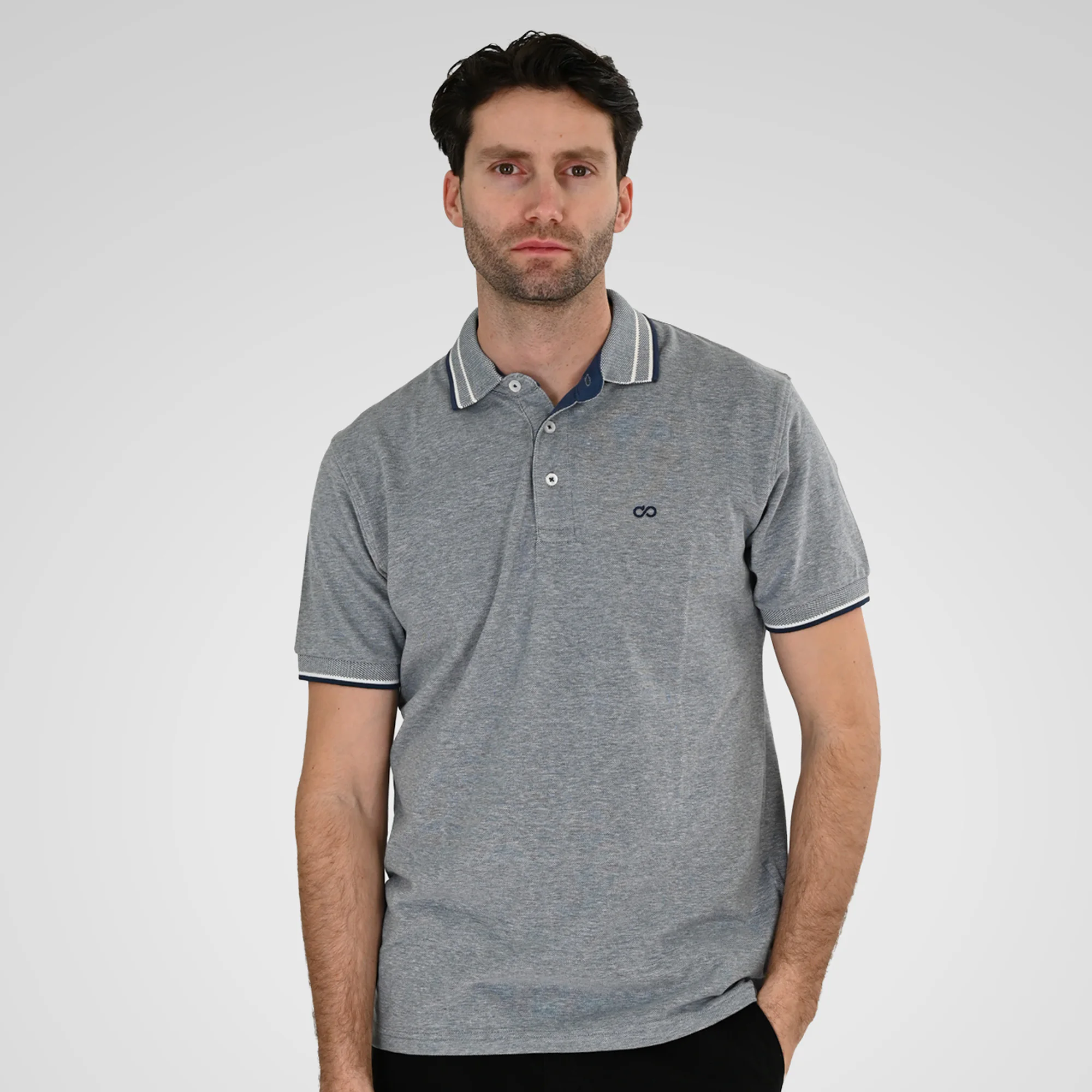 Double Ανδρικό Μπλουζάκι Polo 261PS-3085 Raf Melange