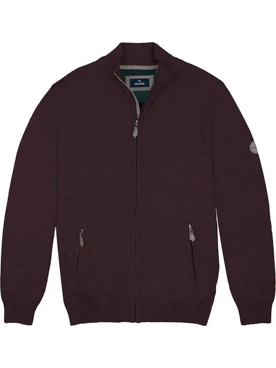 Double Ζακέτα πλεκτή με φερμουάρ KNIT-68A Bordeaux