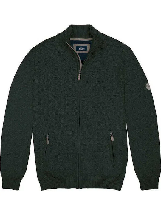 Double Ζακέτα πλεκτή με φερμουάρ KNIT-68A Green