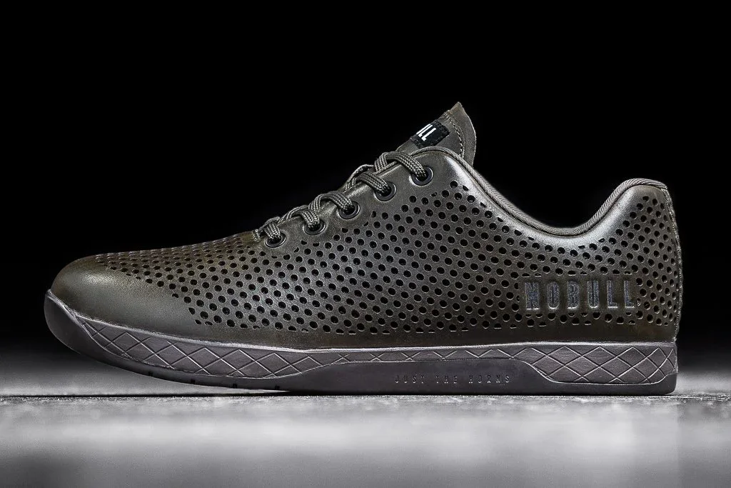 NoBull Leather Trainer BLK Olive/Dark Green