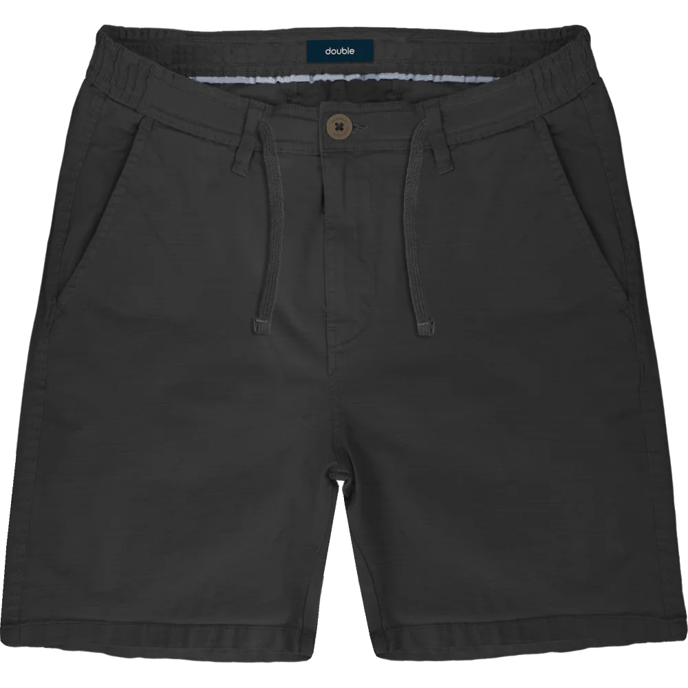 MSHO-725 Double Shorts Shorts Linen With Half Elastic Waistband Linen Black