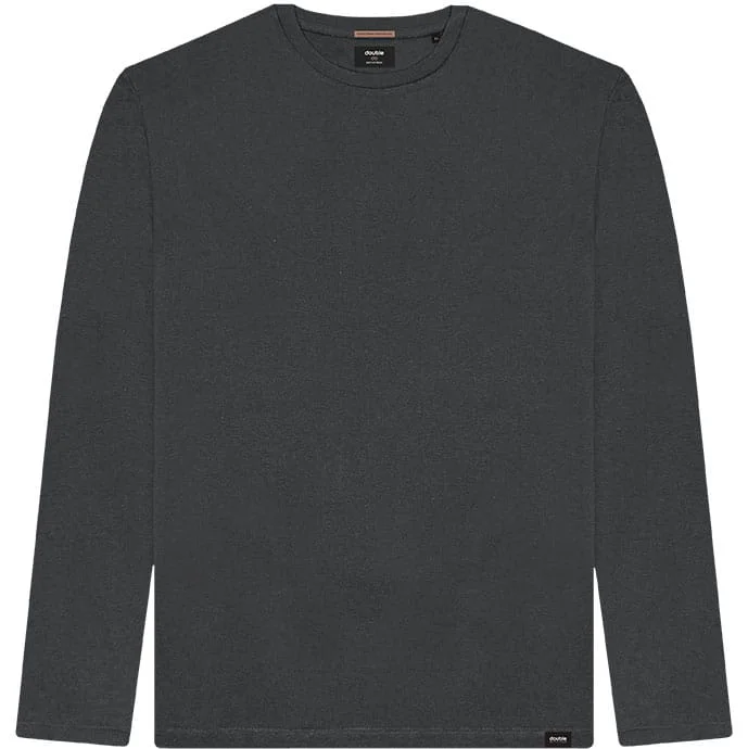 DOUBLE Ανδρική Μπλούζα Μακρυμάνικη Basic TS-254A Anthracite