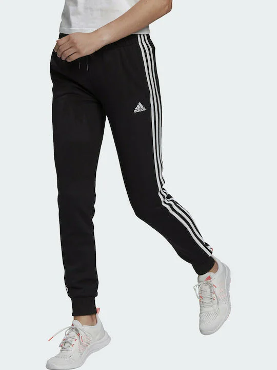 Adidas Essential Ψηλόμεσο Παντελόνι Φόρμας με Λάστιχο GM8733 Μαύρο