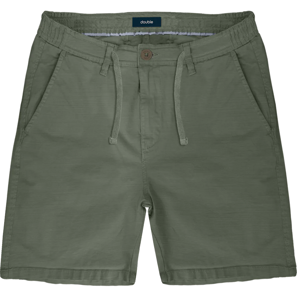MSHO-725 Double Shorts Shorts Linen With Half Elastic Waistband Linen Khaki