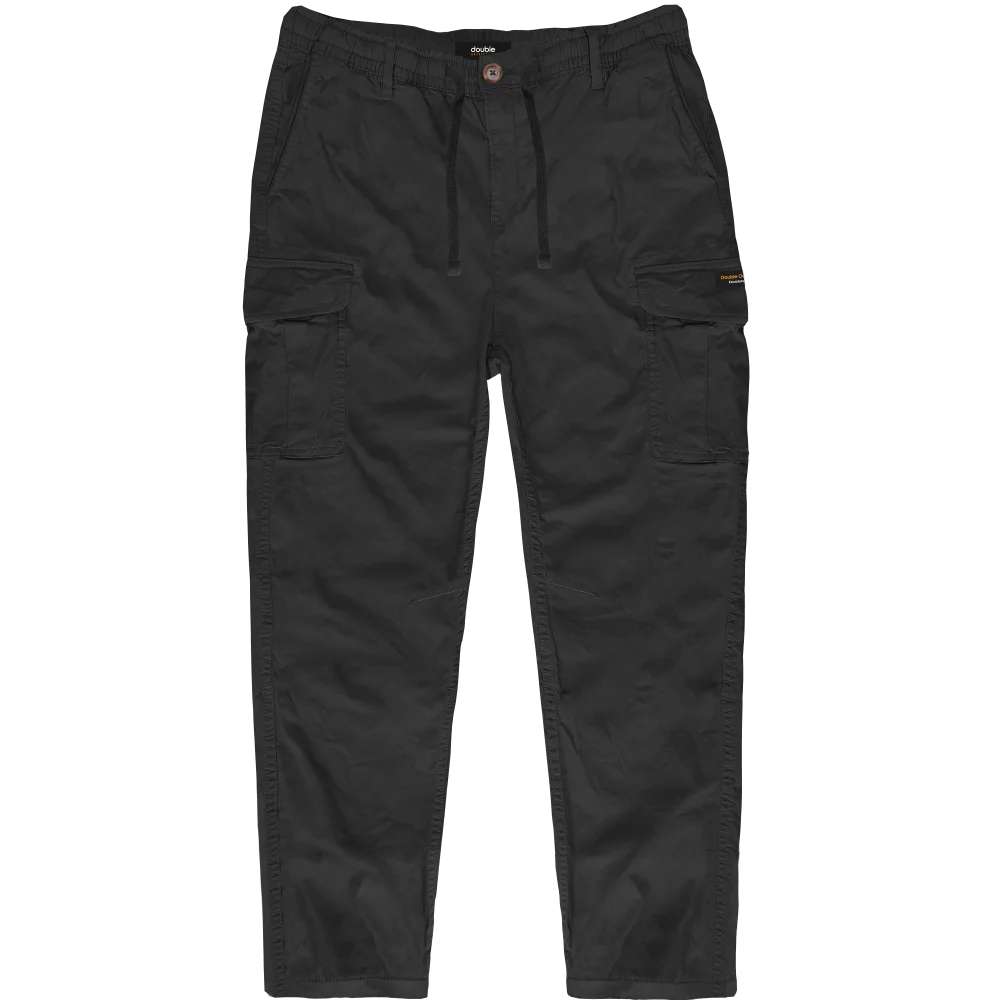 CCP-415A Double Cargo Pants With Elastic Waistband (Μεγάλα Μεγέθη) Black