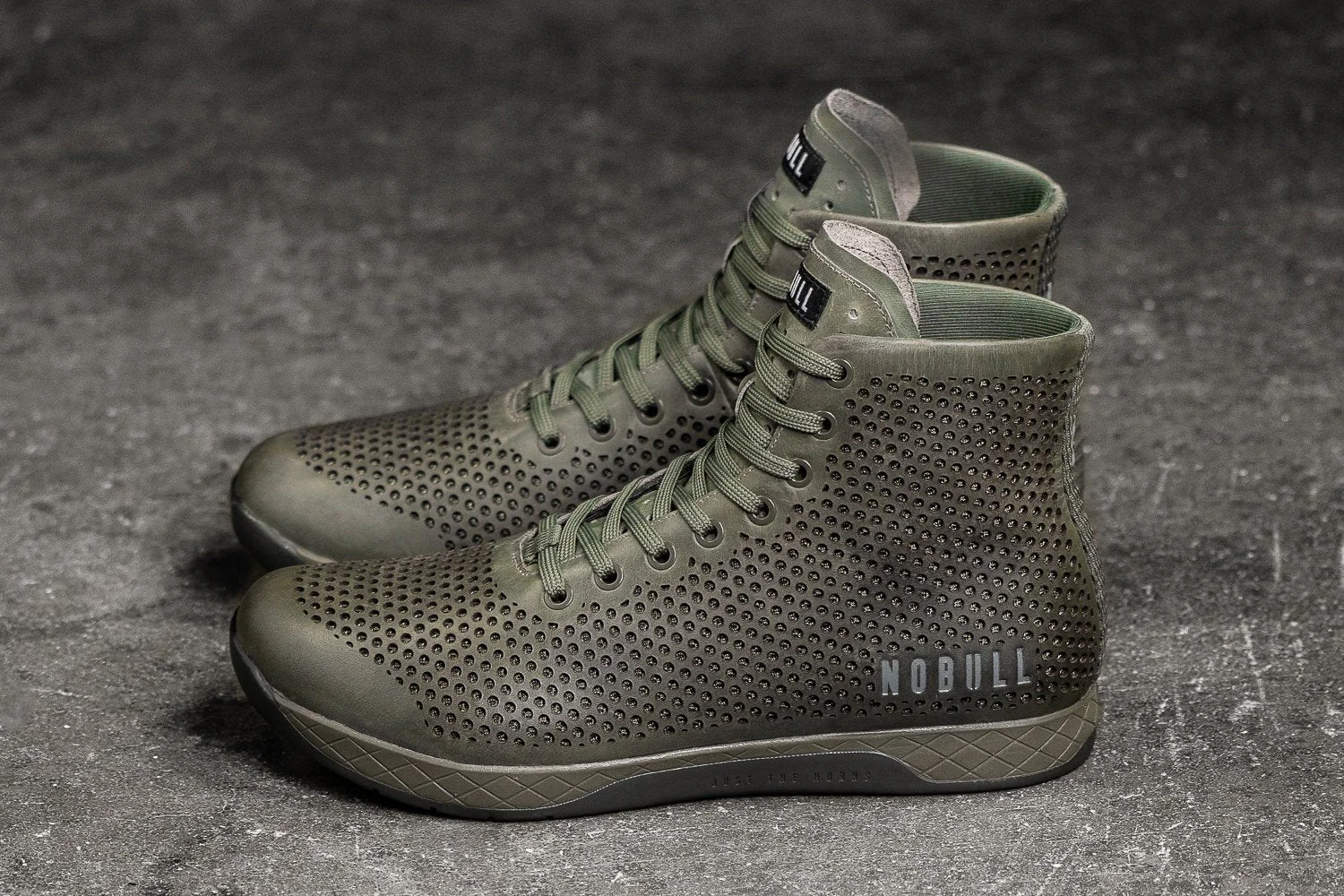 NoBull Leather Trainer High Spring Moss/Dark Green