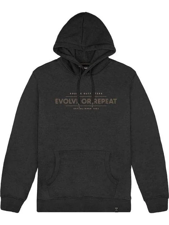 Double Hoodie Φούτερ Brushed Fleece DOUBLE MTOP-108 Black