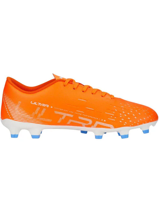 107224-01 Puma Ultra Play FG/AG Χαμηλά Ποδοσφαιρικά Παπούτσια με Τάπες Ultra Orange / Puma White / Blue Glimmer
