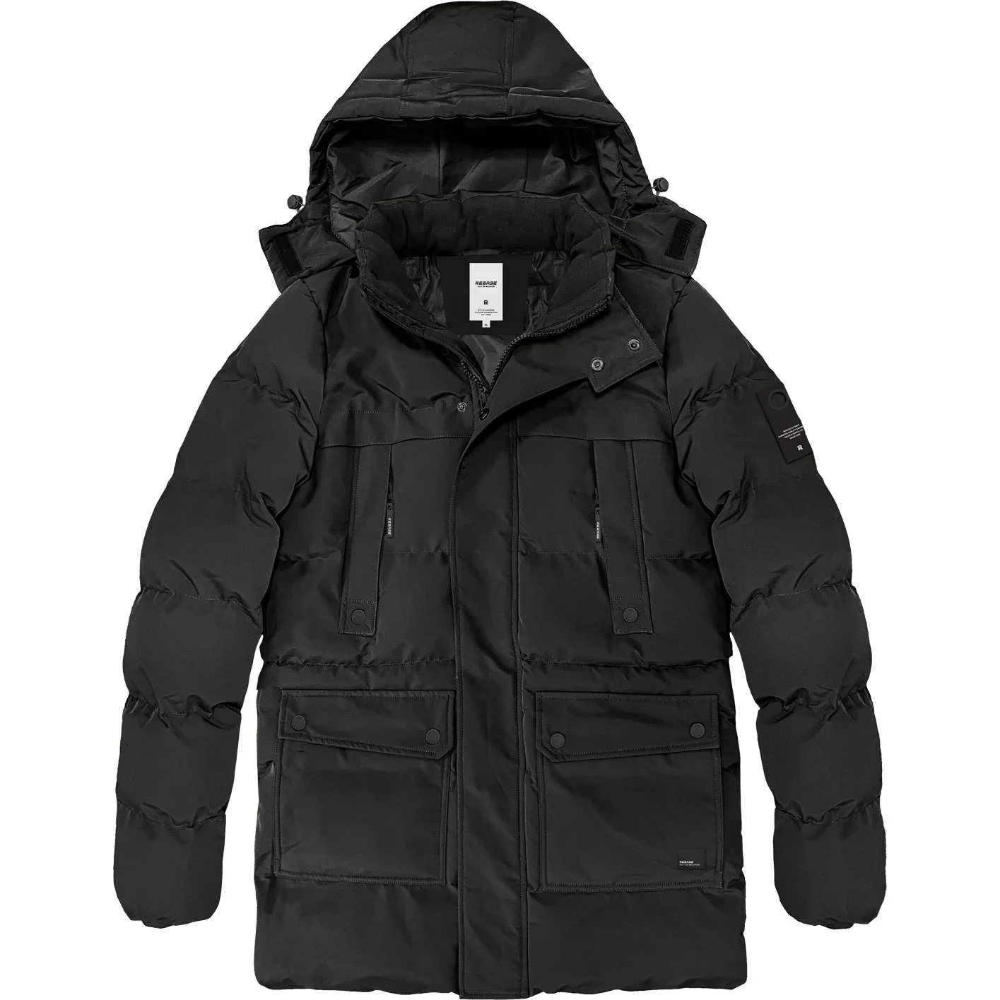 RMJK-173 Rebase Ανδρικό Μπουφάν Χειμωνιάτικο Παρκά Black