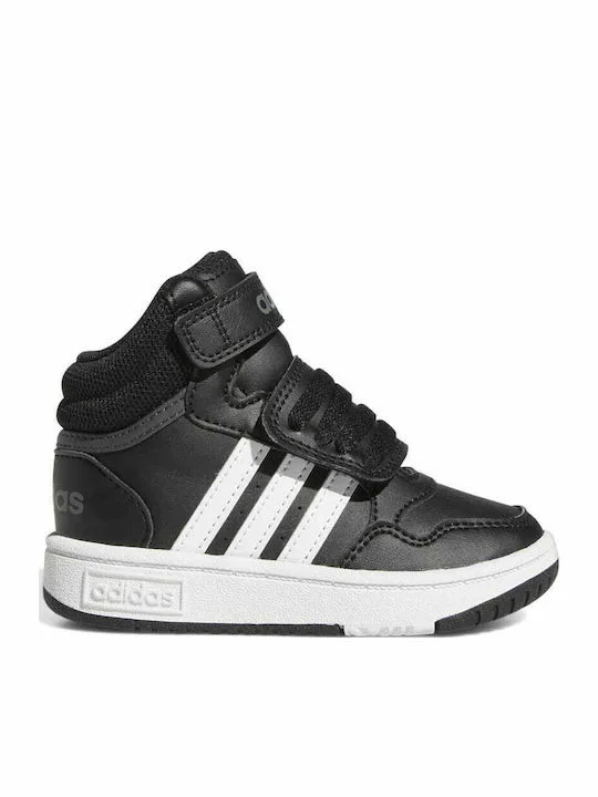 Adidas Παιδικά Παπούτσια Πεζοπορίας Hoops Mid 3 με Σκρατς Μαύρα GW0408