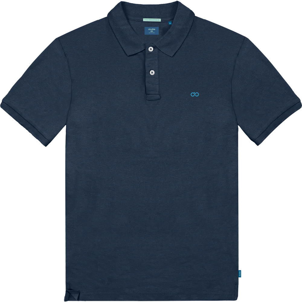 PS-32SA Double Polo Pique Mao Collar (Μεγάλα Μεγέθη) Navy