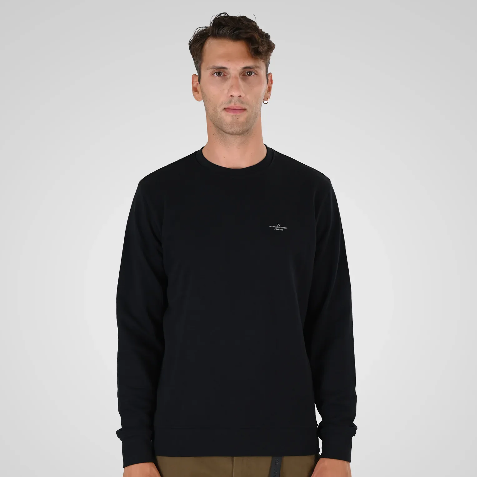 Double Hoodie Ζακέτα Brushed Fleece 262MTOP-1141 Black