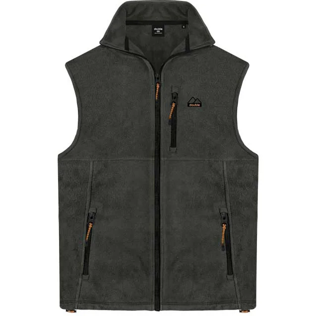 MFT-15A Double Full Zip Sleeveless Polar Fleece With Collar  (Μεγάλα Μεγέθη) (Khaki)