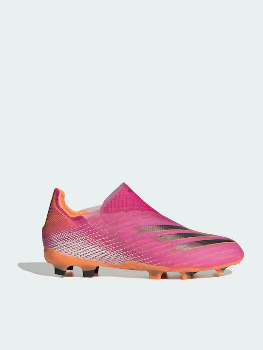 FW6967 Adidas Jr X Ghosted Fg Shoe Pink/Orange/Black