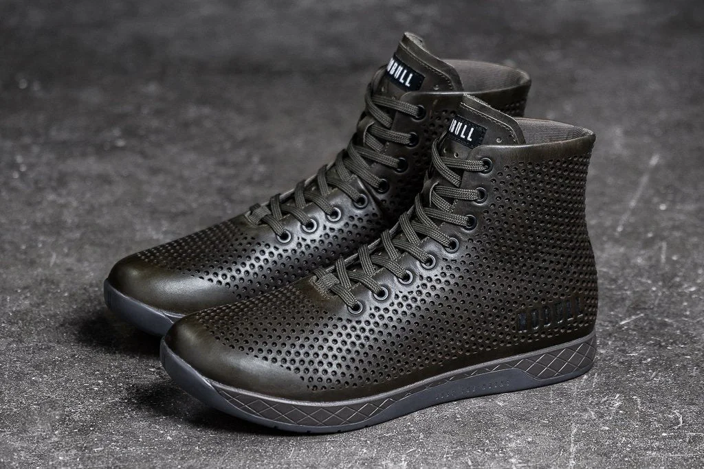 NoBull Leather Trainer High Dark Olive