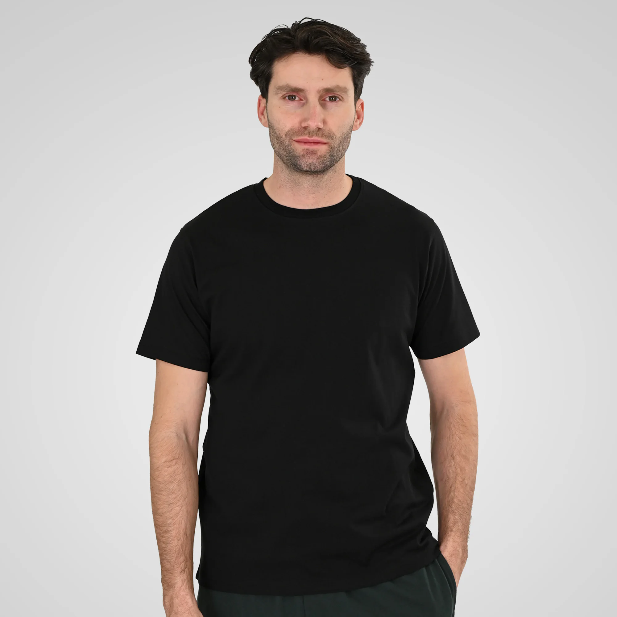 Double Κοντομάνικο Μονόχρωμο Μπλουζάκι 261TS-9044 Black