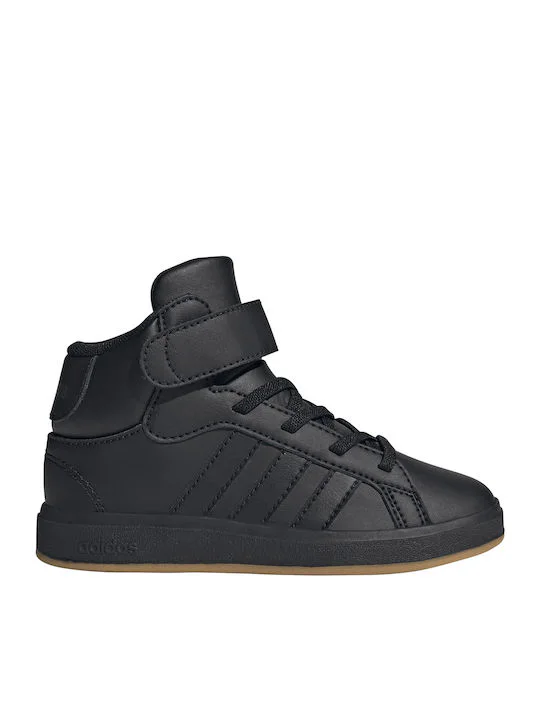 Adidas Grand Court Παιδικά Sneakers High με Σκρατς Μαύρα JR0804