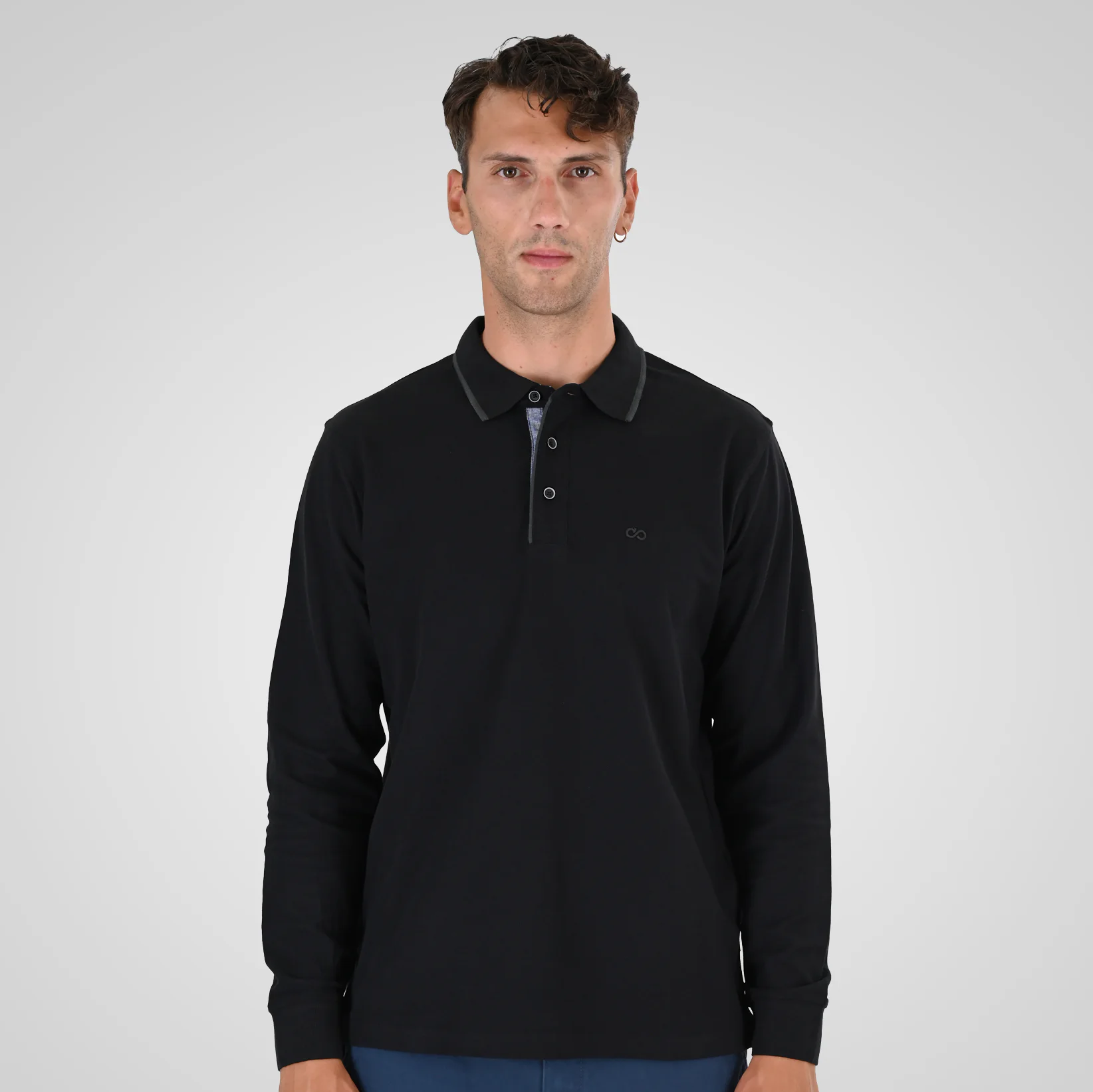Double Longsleeve Polo 262PS-3098 Black