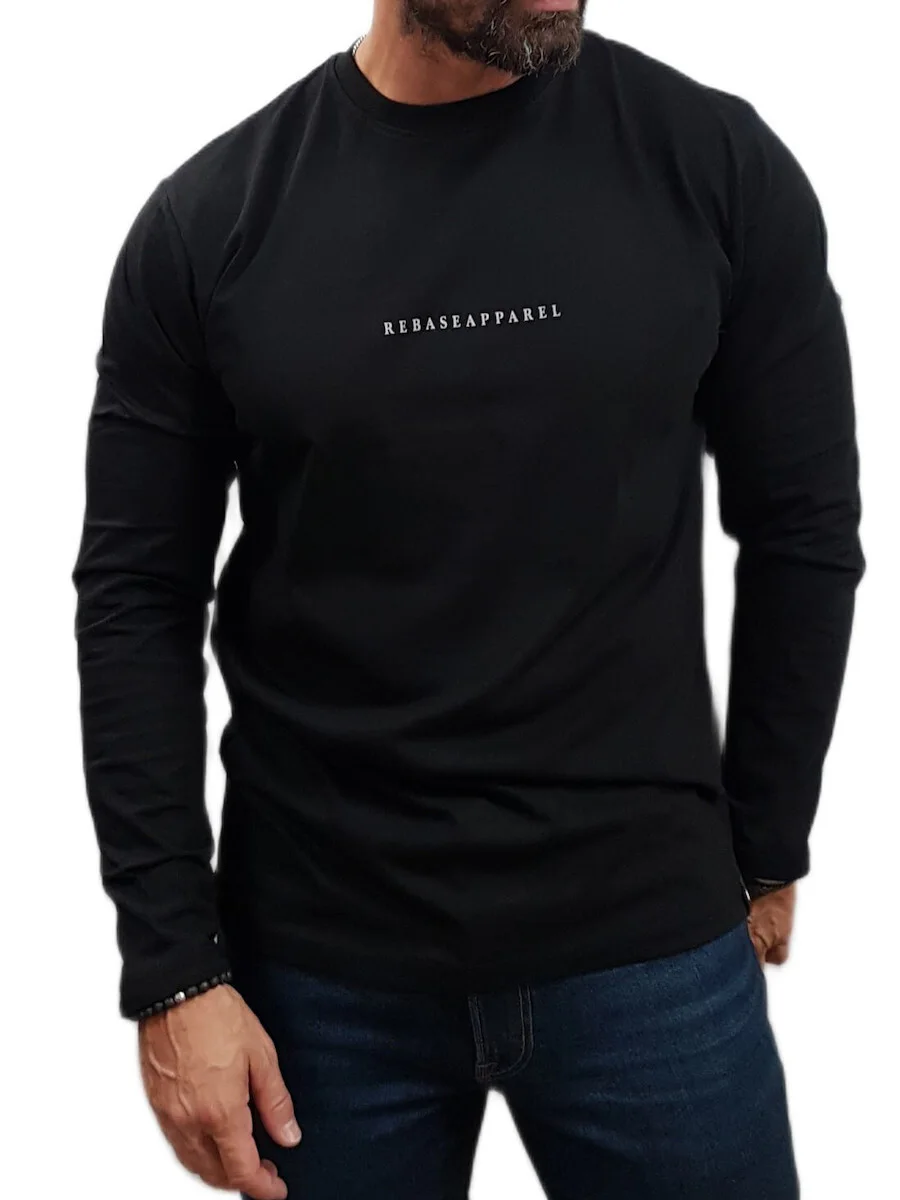 Rebase Ανδρική μπλούζα Casual Μαύρη 252RTS-9062