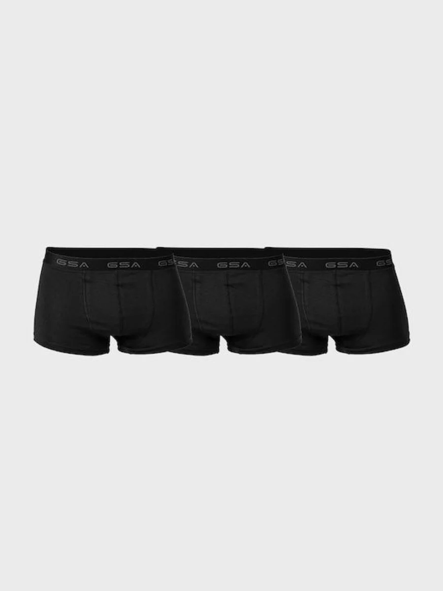 GSA Cotton Basics 3Pack Ανδρικά Μποξεράκια Μαύρα 17-1204-01