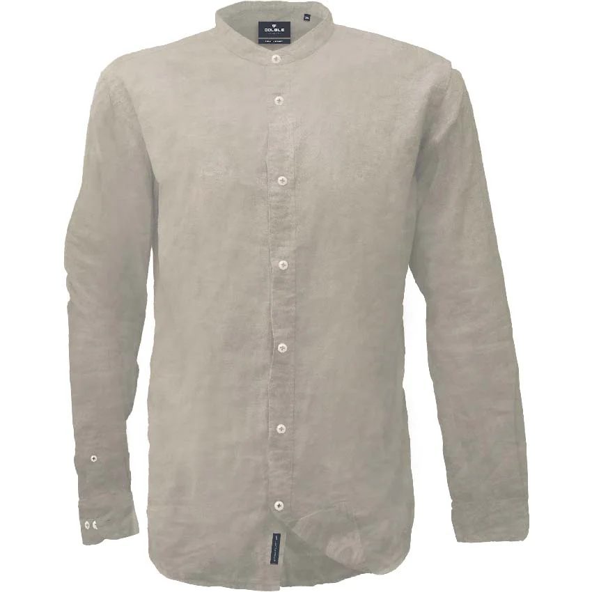 GS-517VA Double  Linen Mao Collar Shirts (Μεγάλα μεγέθη) (Beige)