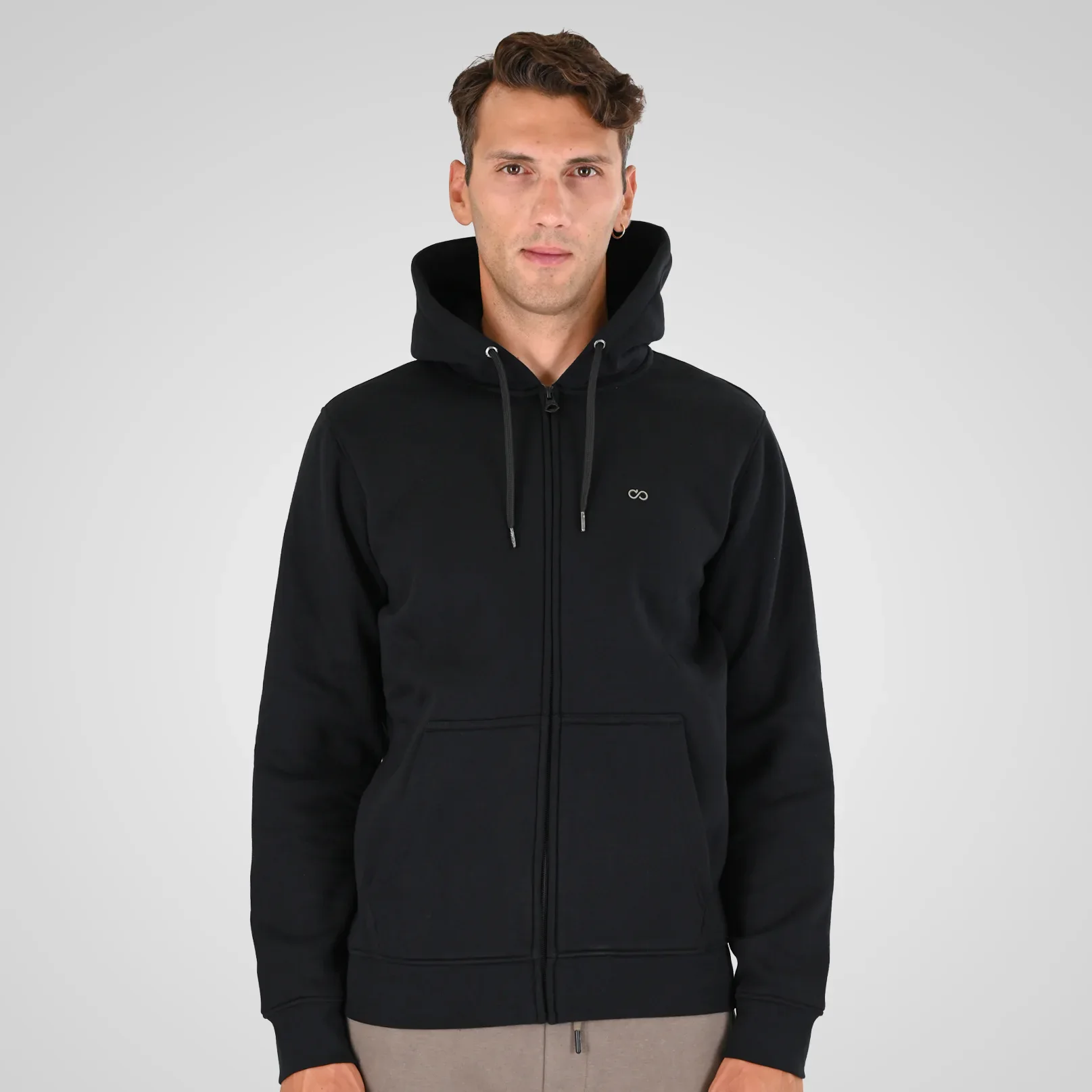 Double Hoodie Ζακέτα Brushed Fleece 262MTOP-1142 Black