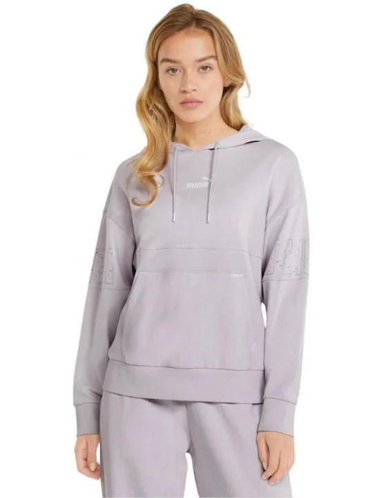 848828 73 Puma Power Γυναικείο Φούτερ με Κουκούλα Lilac