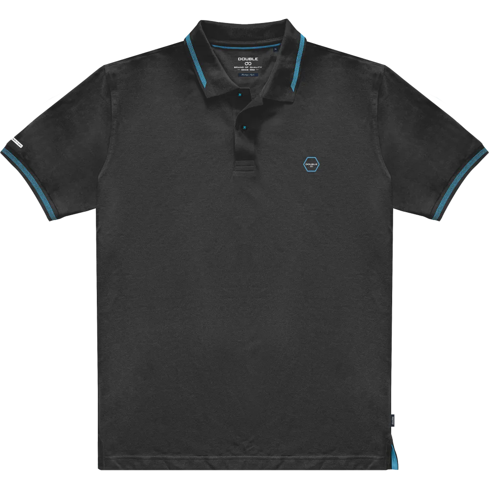 PS-307SA Double Polo Pique (Μεγάλα Μεγέθη) Black