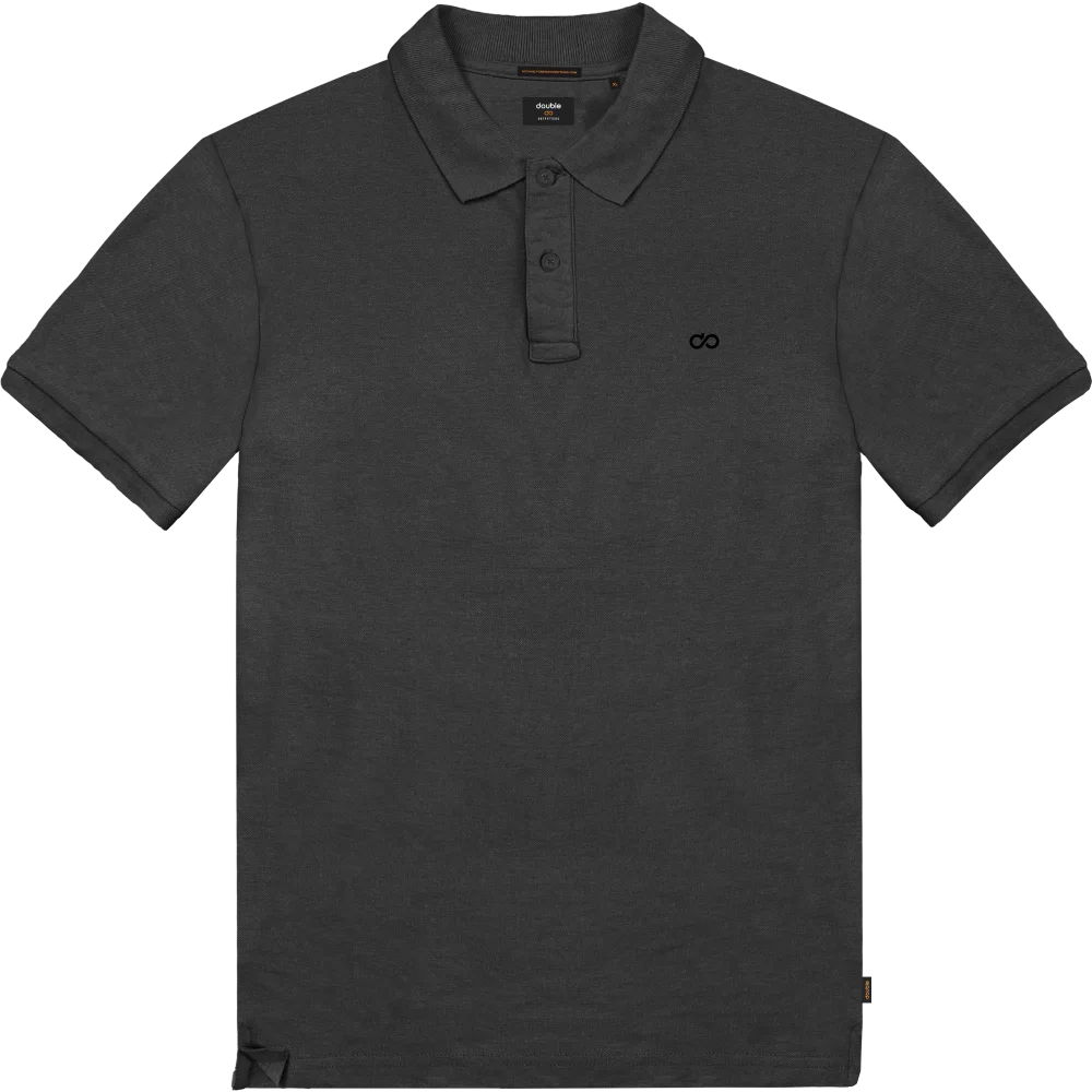 PS-32SA Double Polo Pique Mao Collar (Μεγάλα Μεγέθη) Black