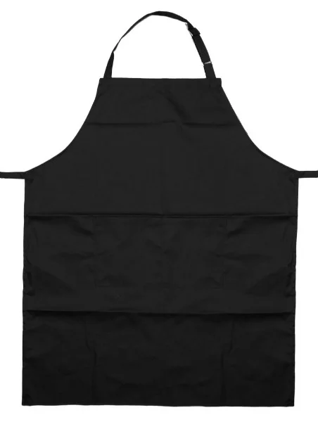 Apron 03 Ποδιά Μαγείρων μακριά με στηθούρι Χρώμα Μαύρο