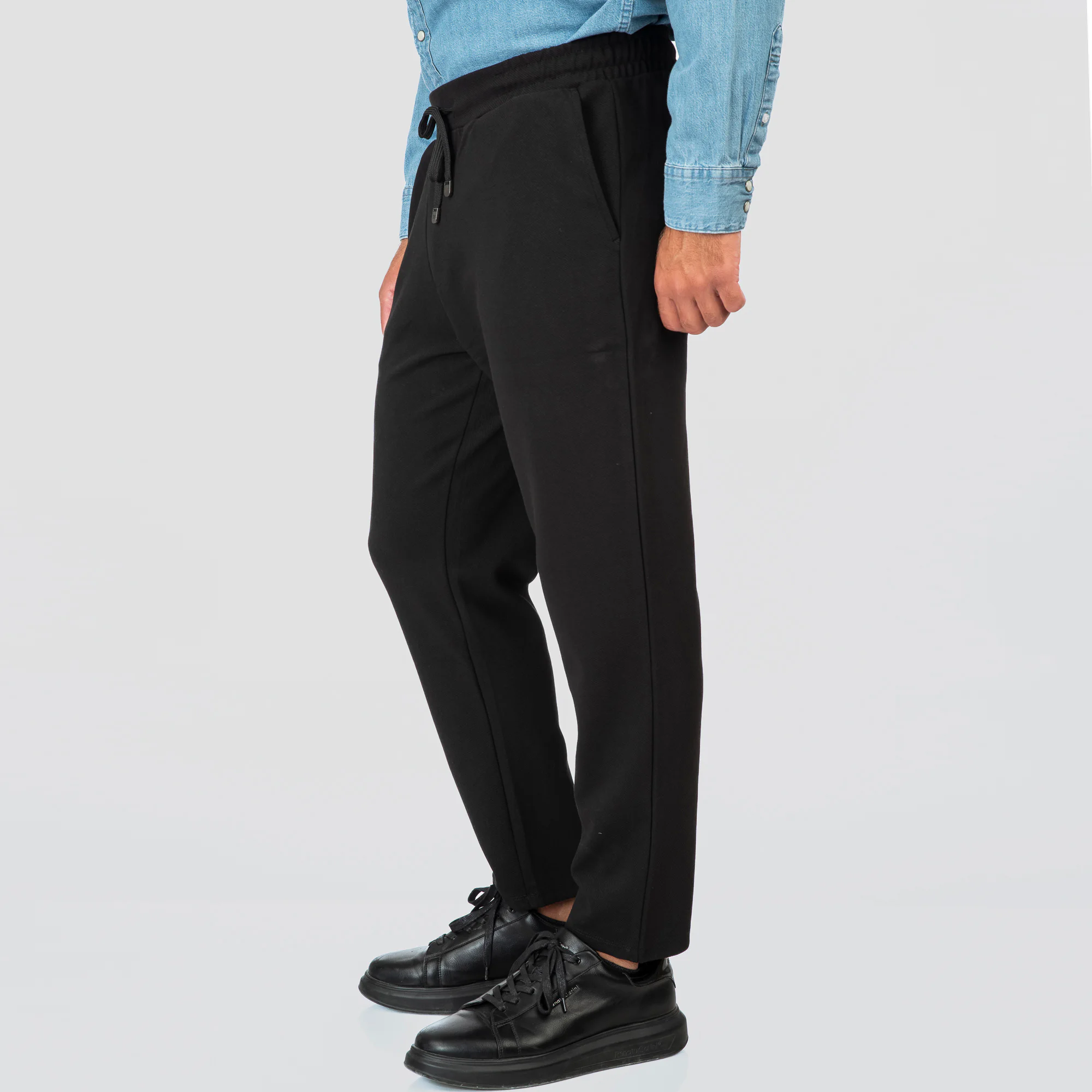 Double Παντελόνι Chinos με Ελαστική Ζώνη 252CP-4072 Black